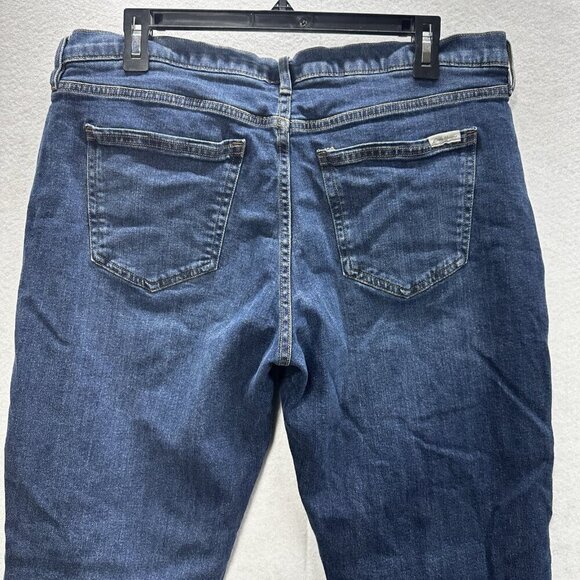 Eddie Bauer Jeans Womens 12 Flannel Lined Boyfriend Straight Leg Medium Wash - Picture 6 of 13